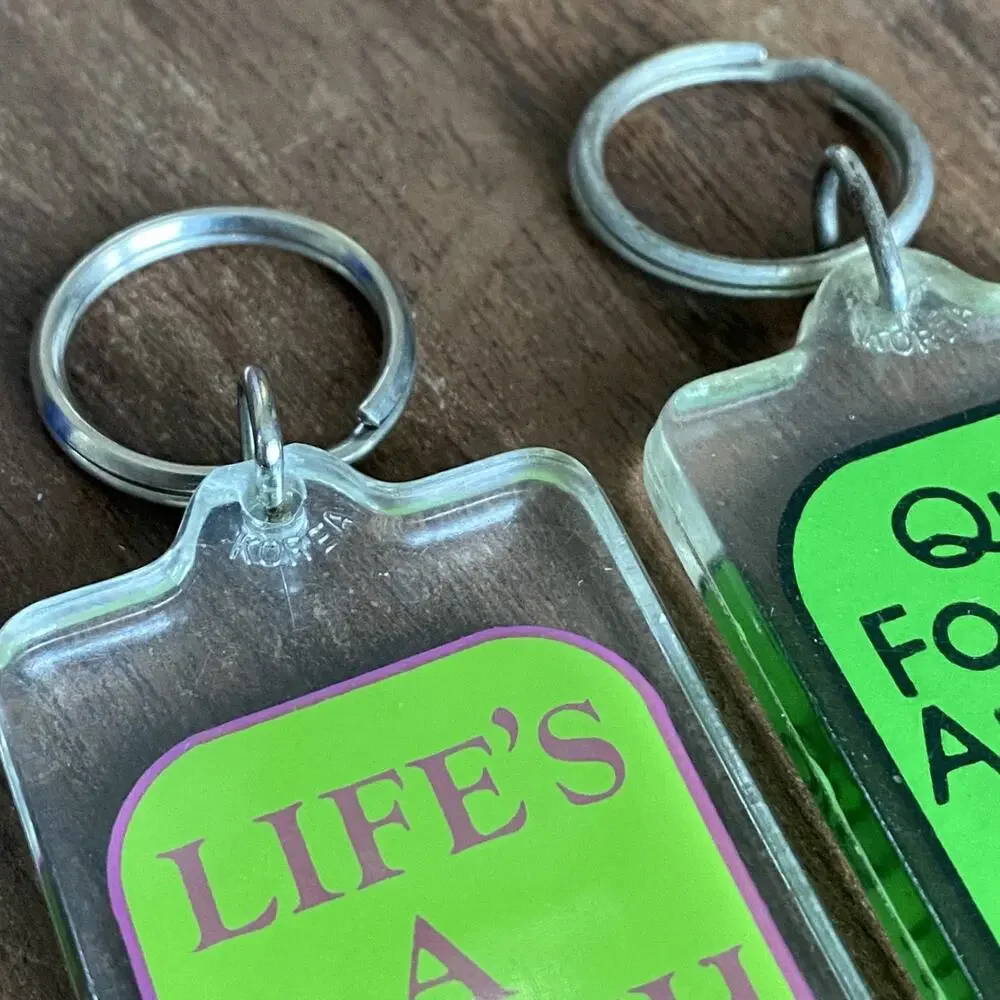 Lot 2 Vintage Kalan Keychain Key Ring Lifes A B Make Your Move